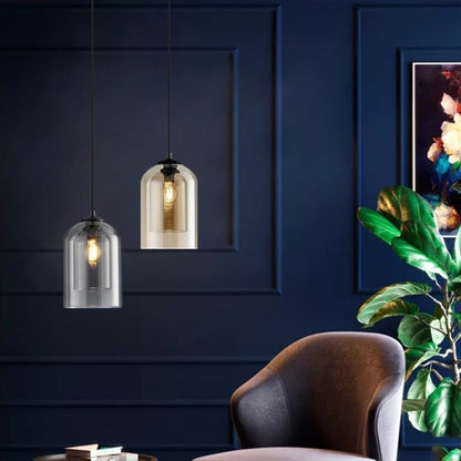 Lámpara colgante de vidrio transparente