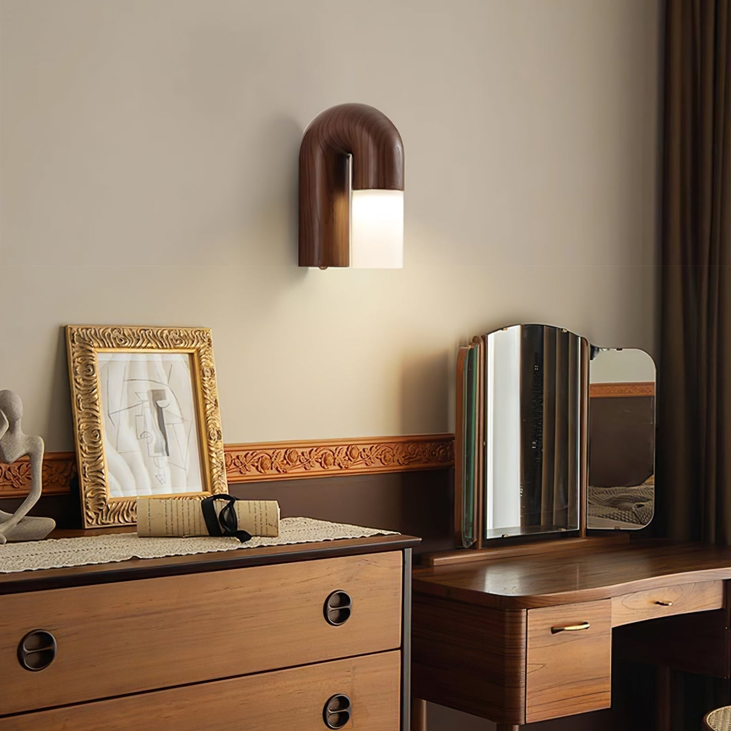 Aplique mural madera LED